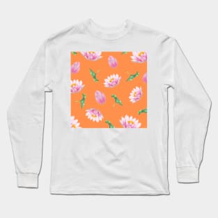 Hong Kong Lotus Light Orange - Yoga Calm Vibe Long Sleeve T-Shirt